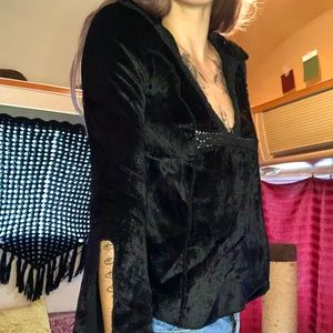Velvet Witchy Top w/ crochet